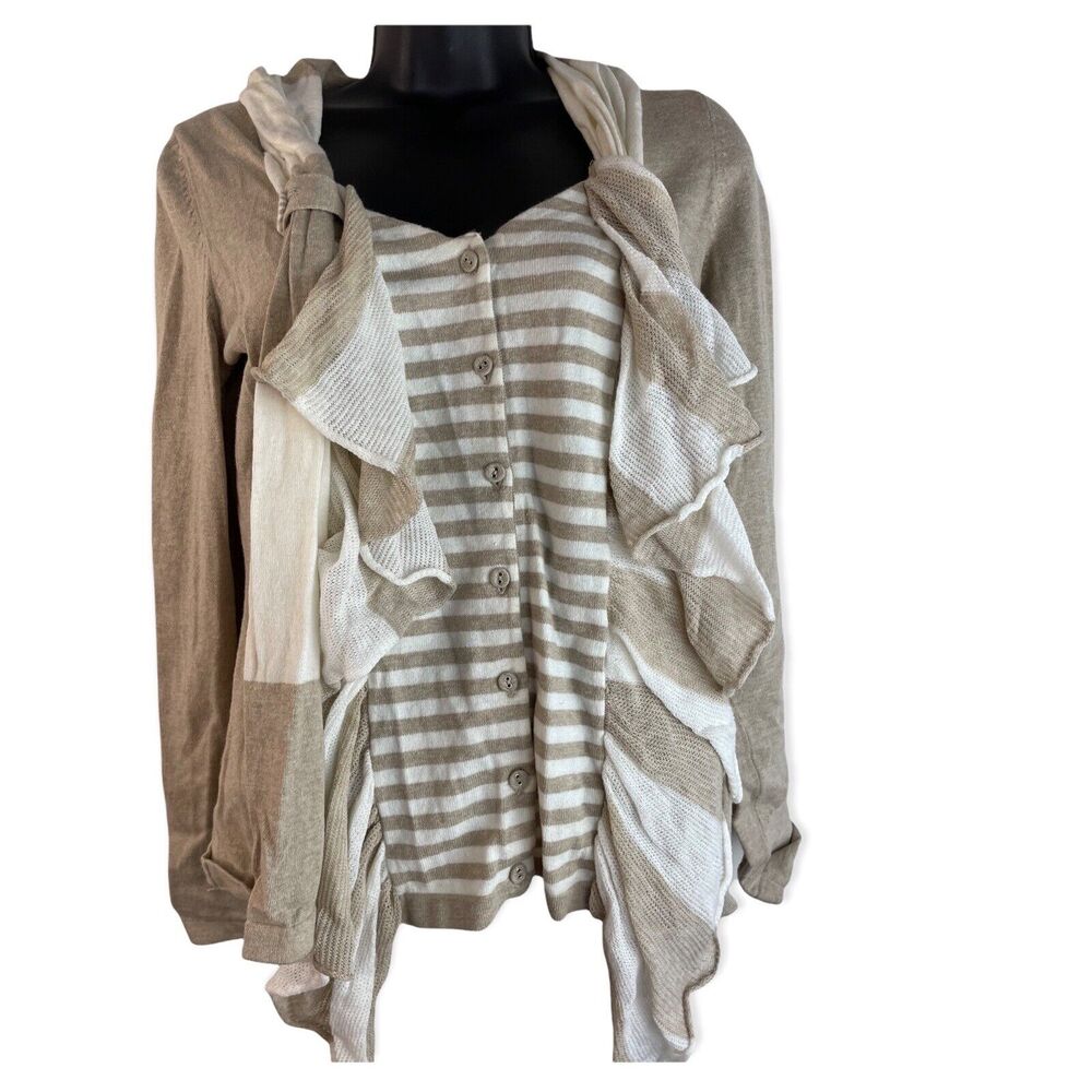ANTHROPOLOGIE MOTH Size M Yemaya Striped Button Front Cardigan Sweater